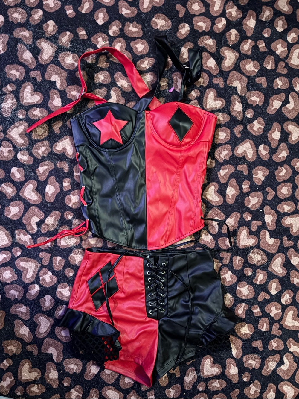 NWOT Black and red Harley Quinn sprit Halloween costume